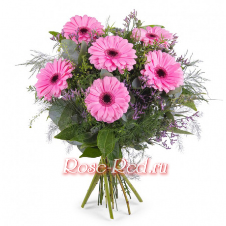 Розовый ромашковый букет