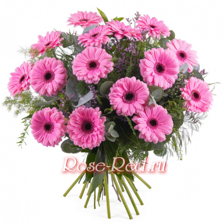Розовый ромашковый букет